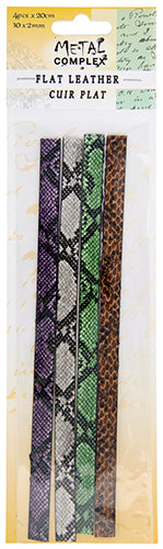 Faux Snake Leather 10x2mm 4pcs (20cm Each) Multi