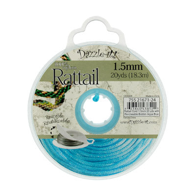 Rattail Cord 1.5mm 20 Yards With Re-Useable Bobbin