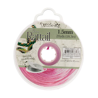 Rattail Cord 1.5mm 20 Yards With Re-Useable Bobbin