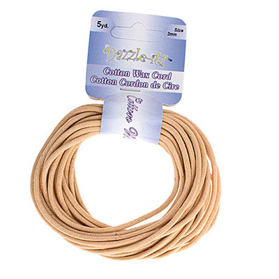 Dazzle-It Cotton Wax Cord 2mm Round  5yds