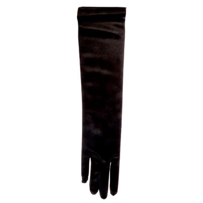 Wedding Gloves Satin Elbow Length Black