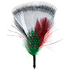 Hat Trims Feather Fan Shape 7cm White/Red Green/Black