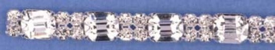 Preciosa Czech Rhinestone Banding Crystal/Silver Combination Fancy Octagon