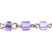 Seedbead Cube 3.4mm Link Chain Platinum/ Silver Lined