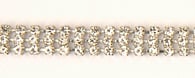 Czech Rhinestone Chain 3-Row SS8.5 Crystal/Silver