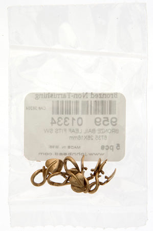 Bronze Bail Leaf Fits Swarovski 6735 26x16mm