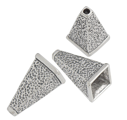 SS.925 Cone Square Hammered 20mm