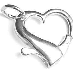 SS.925 Large Heart Clasp With Jump ring 20x21mm - Cosplay Supplies Inc