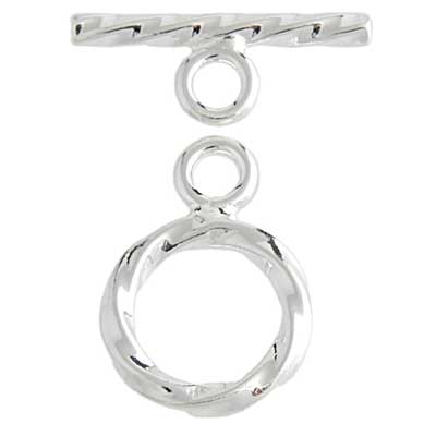 SS.925 Toggle Clasp Twisted Round 14mm Approx 5.65g - Cosplay Supplies Inc