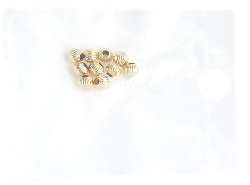 Gold Filled 14kt Bead Round Corrugated 4mm Approx .7g