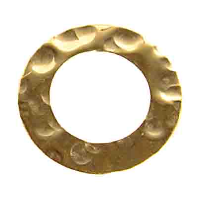 Gold Filled 14kt Connector Circle Flat Hammered - Cosplay Supplies Inc