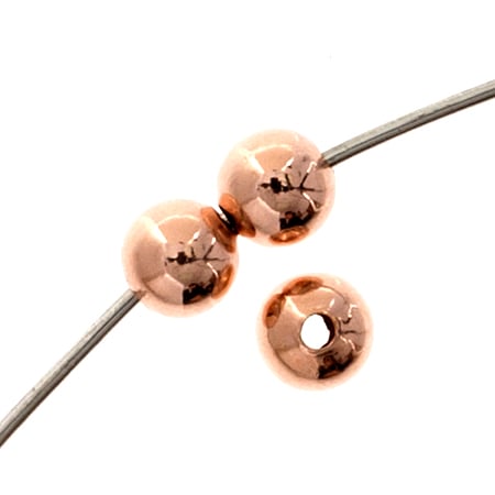 Rose Gold Filled 14k Bead Round Bead 4mm With 1.2mm Hole Approx 1g