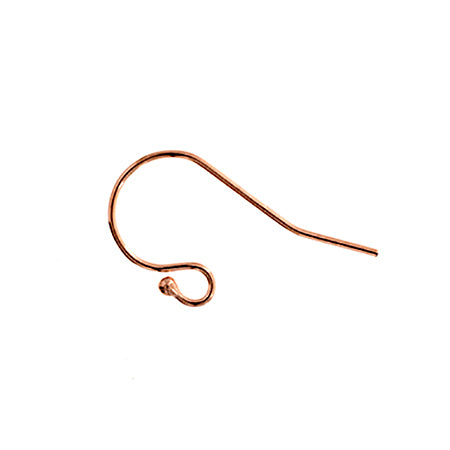 Rose Gold Filled 14k Ball End Ear Wire 11.5x20mm (0.66mm) Approx 1g - Cosplay Supplies Inc
