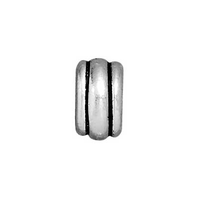 Tierra Cast - Bead Deco Barrel 6x2mm Antique Silver - Cosplay Supplies Inc