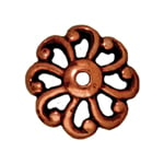 Tierra Cast - Bead Cap Open Scalloped 12mm Antique Copper - Cosplay Supplies Inc
