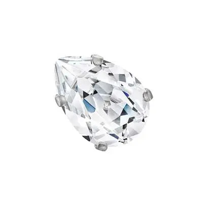 Preciosa Rosemontees Maxima Pear 10x6mm Crystal/ Silver Setting - Cosplay Supplies Inc