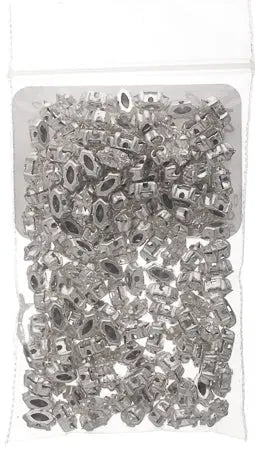 Czech Sew-On Navette 6x3.5mm Crystal/Silver Setting