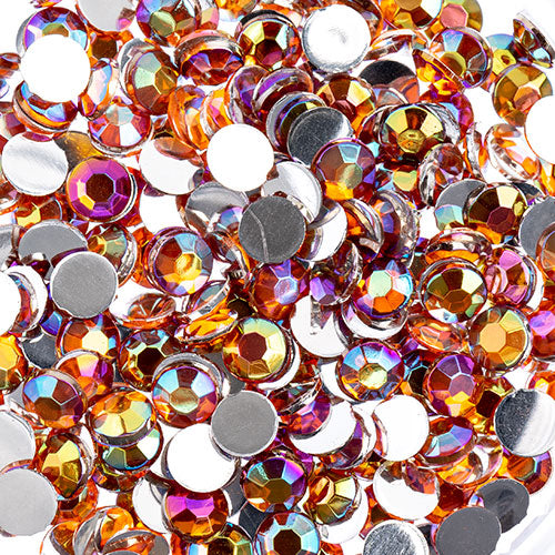 Acrylic Round Flat Back Rhinestones 4mm (SS16)  Aurora Borealis 2000pcs/Bag