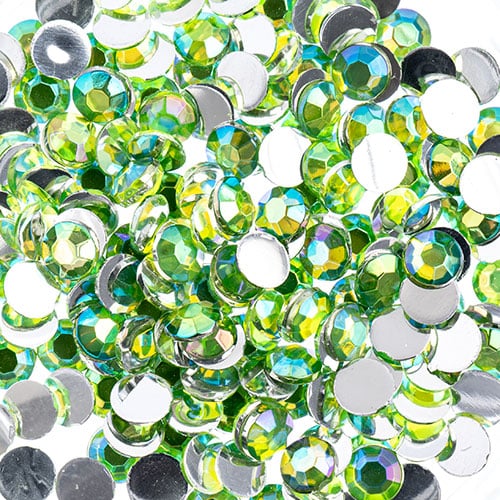 Acrylic Round Flat Back Rhinestones 4mm (SS16)  Aurora Borealis 2000pcs/Bag