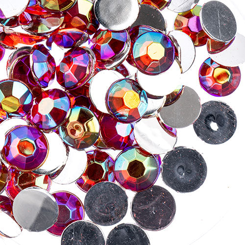 Acrylic Round Flat Back Rhinestones 6mm (SS28)  Aurora Borealis 1000pcs/Bag