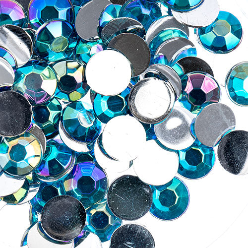 Acrylic Round Flat Back Rhinestones 6mm (SS28)  Aurora Borealis 1000pcs/Bag