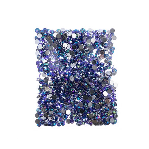 Acrylic Round Flat Back Rhinestones 6mm (SS28)  Aurora Borealis 1000pcs/Bag