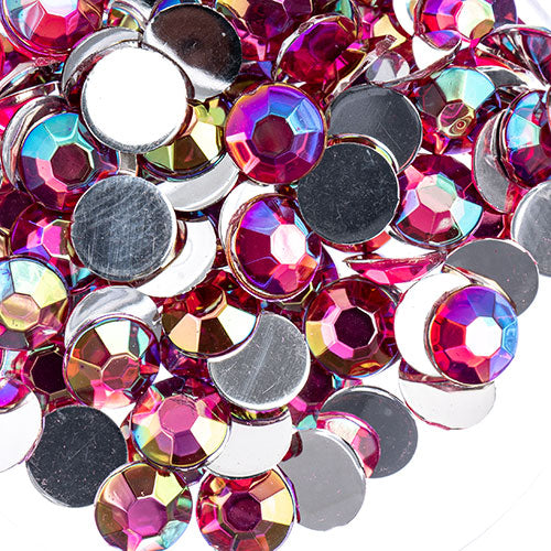 Acrylic Round Flat Back Rhinestones 6mm (SS28)  Aurora Borealis 1000pcs/Bag