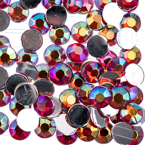 Acrylic Round Flat Back Rhinestones 8mm (SS39)  Aurora Borealis 1000pcs/Bag