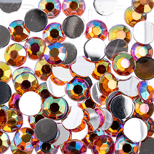 Acrylic Round Flat Back Rhinestones 8mm (SS39)  Aurora Borealis 1000pcs/Bag
