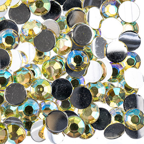 Acrylic Round Flat Back Rhinestones 8mm (SS39)  Aurora Borealis 1000pcs/Bag