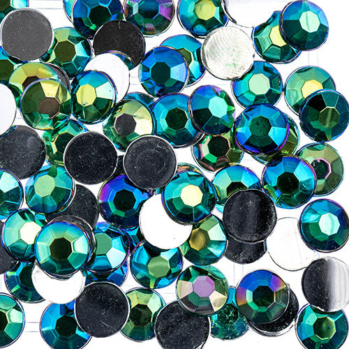Acrylic Round Flat Back Rhinestones 8mm (SS39)  Aurora Borealis 1000pcs/Bag