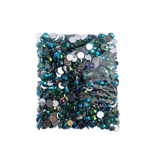 Acrylic Round Flat Back Rhinestones 8mm (SS39)  Aurora Borealis 1000pcs/Bag