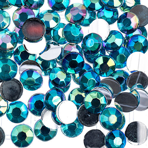 Acrylic Round Flat Back Rhinestones 8mm (SS39)  Aurora Borealis 1000pcs/Bag