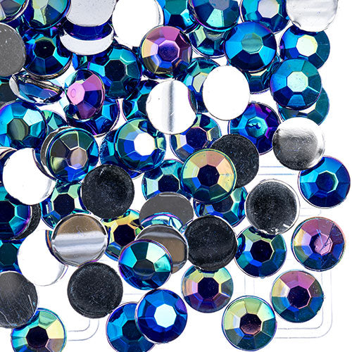 Acrylic Round Flat Back Rhinestones 8mm (SS39)  Aurora Borealis 1000pcs/Bag