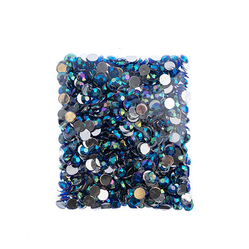 Acrylic Round Flat Back Rhinestones 8mm (SS39)  Aurora Borealis 1000pcs/Bag