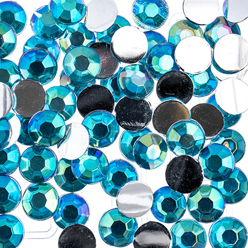 Acrylic Round Flat Back Rhinestones 8mm (SS39)  Aurora Borealis 1000pcs/Bag