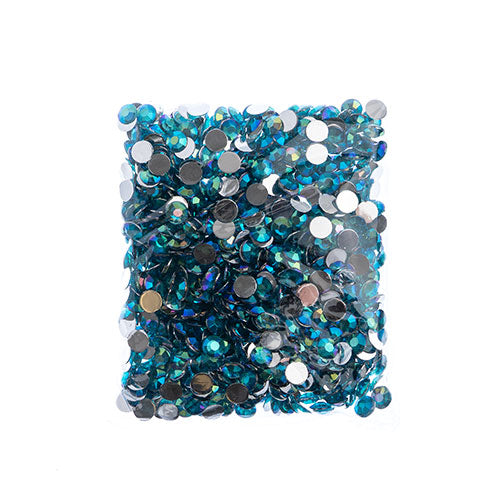 Acrylic Round Flat Back Rhinestones 8mm (SS39)  Aurora Borealis 1000pcs/Bag