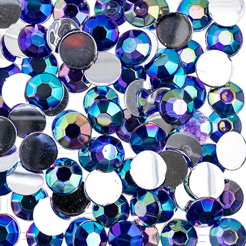 Acrylic Round Flat Back Rhinestones 8mm (SS39)  Aurora Borealis 1000pcs/Bag