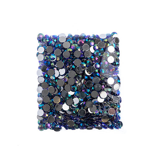 Acrylic Round Flat Back Rhinestones 8mm (SS39)  Aurora Borealis 1000pcs/Bag
