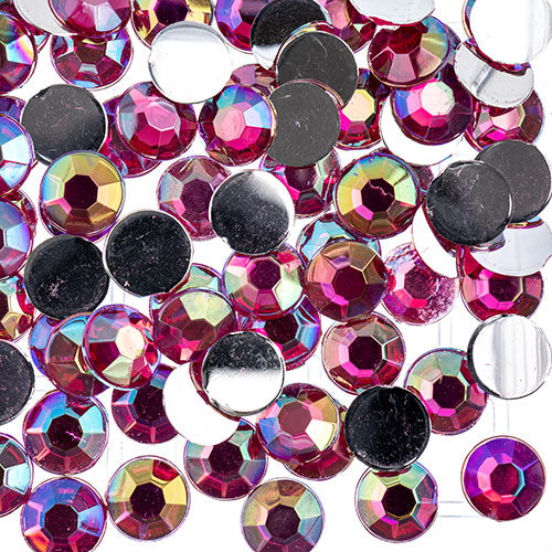 Acrylic Round Flat Back Rhinestones 8mm (SS39)  Aurora Borealis 1000pcs/Bag