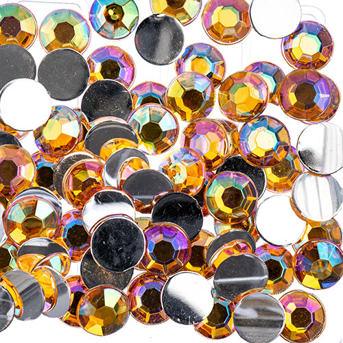 Acrylic Round Flat Back Rhinestones 8mm (SS39)  Aurora Borealis 1000pcs/Bag