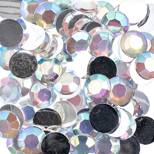 Acrylic Round Flat Back Rhinestones 10mm (SS45)  Aurora Borealis 500pcs/Bag