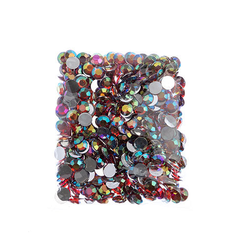 Acrylic Round Flat Back Rhinestones 10mm (SS45)  Aurora Borealis 500pcs/Bag