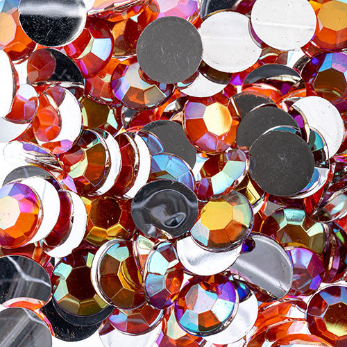 Acrylic Round Flat Back Rhinestones 10mm (SS45)  Aurora Borealis 500pcs/Bag