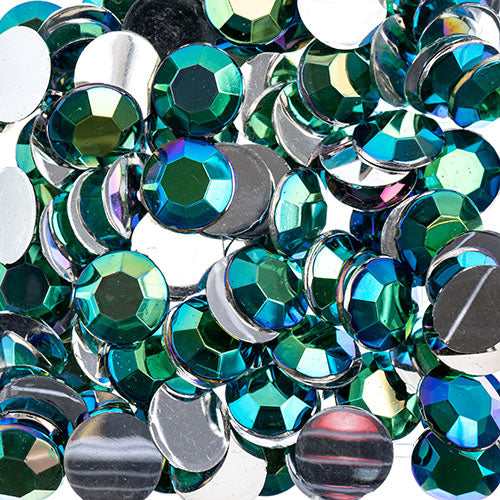 Acrylic Round Flat Back Rhinestones 10mm (SS45)  Aurora Borealis 500pcs/Bag