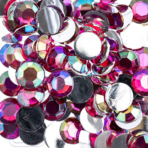 Acrylic Round Flat Back Rhinestones 10mm (SS45)  Aurora Borealis 500pcs/Bag