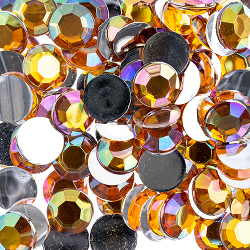 Acrylic Round Flat Back Rhinestones 10mm (SS45)  Aurora Borealis 500pcs/Bag