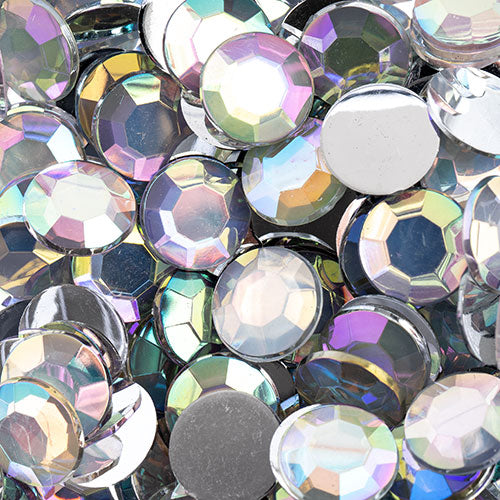Acrylic Round Flat Back Rhinestones 12mm (SS50)  Aurora Borealis 400pcs/Bag