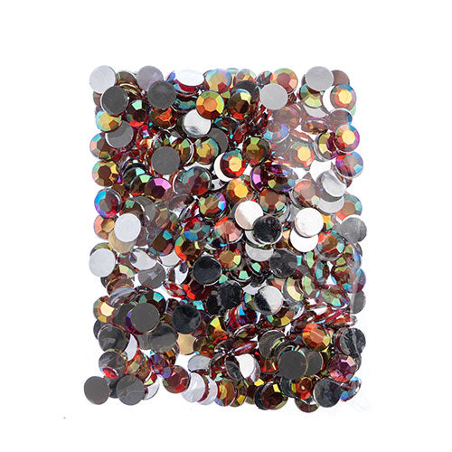 Acrylic Round Flat Back Rhinestones 12mm (SS50)  Aurora Borealis 400pcs/Bag