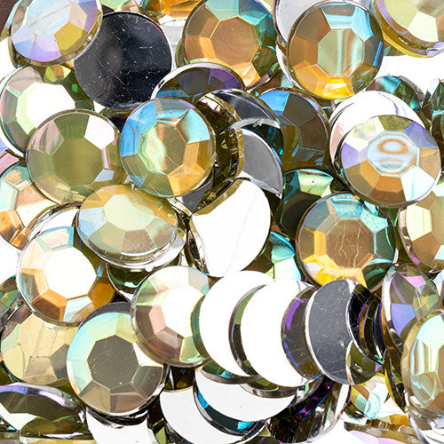 Acrylic Round Flat Back Rhinestones 12mm (SS50)  Aurora Borealis 400pcs/Bag